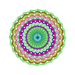Smoke colorful mandala pattern isolated on is a digital design