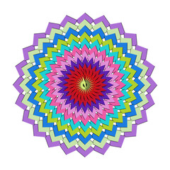 Smoke colorful mandala pattern isolated on, symmetrical and vibrant