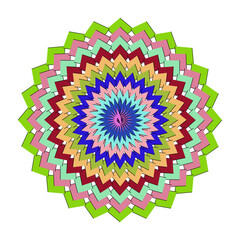 Smoke vibrant mandala isolated on, a complex and eyecatching design