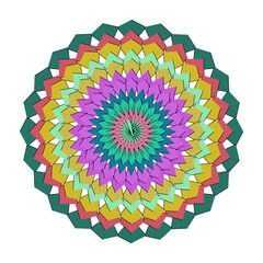Smoke vibrant mandala pattern isolated on, symmetrical and intricate