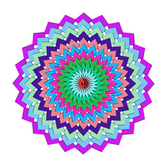 Smoke vibrant geometric mandala isolated on, a kaleidoscope of colors