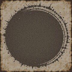 Dark Grunge Circular Texture With Ink Splashes And Vintage Background Features