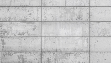 Weathered concrete wall texture with rectangular blocks in a grayscale pattern