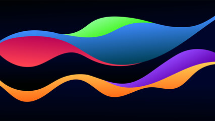 ABSTRACT DARK BACKGROUND WITH ELEGANT GRADIENT SMOOTH LIQUID COLORFUL DESIGN HANDDRAWN ORGANIC SHAPES VECTOR TEMPLATE GOOD FOR MODERN WEBSITE, WALLPAPER, COVER DESIGN 