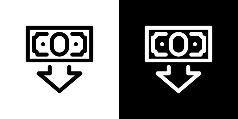 お金の受け取り・下降のアイコン