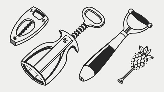 Modern Kitchen Tools Vector Illustration Set Essential Household Gadgets for Cooking and Food Preparation Graphic Design Elements for Web and Print