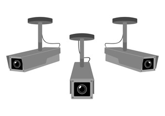 監視する複数の防犯カメラ
