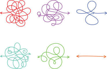 Untangle complex problems with colorful arrows pointing the way to simple solutions