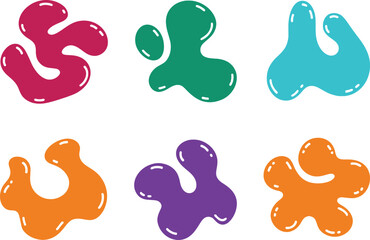 Vibrant, colorful abstract fluid shapes for eye-catching designs and groovy backgrounds