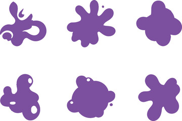 Vibrant purple paint splatters for creative design projects and artistic backgrounds use now