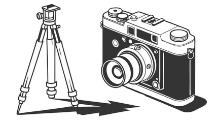 Professional Photography Camera and Tripod Equipment for Creative Content Creation, Studio Filming, and Digital Media Production