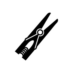 Illustration of a simple clothespin on transparent background silhouette