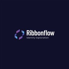 Gradient Modern Ribbon flow Logo Design