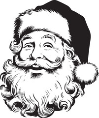 Joyful Santa Claus Portrait With Classic Beard And Hat For Christmas Themed Stock