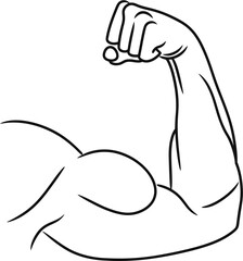 line art illustration of muscle hand 