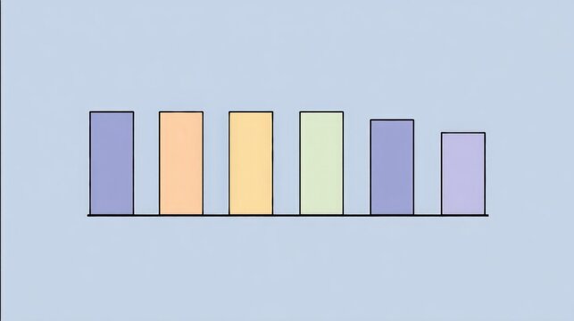 Bar graph with six bars. the bars are arranged in a horizontal line, with each bar representing a different color. - Powered by Adobe