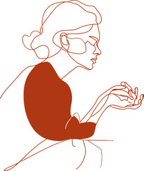line art of woman illustration