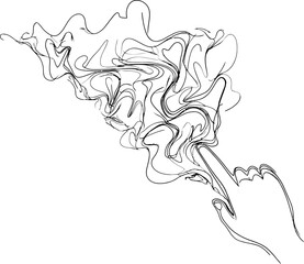 abstract hand with abstract lines