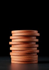 Uniform objects precisely stacked, illustrating consistency, quality, and adherence to established guidelines or specifications. Represents a benchmark ,block ,sameness ,exactness