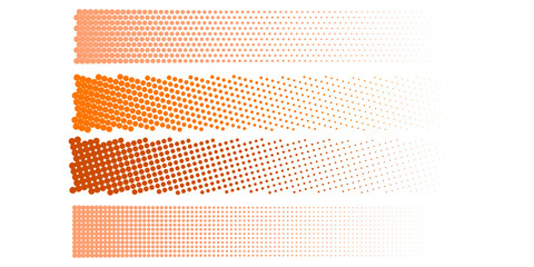 Set of halftone circles. Vector illustration.