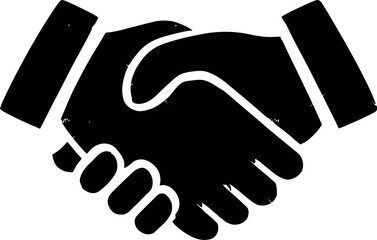 black and white handshaking illustration