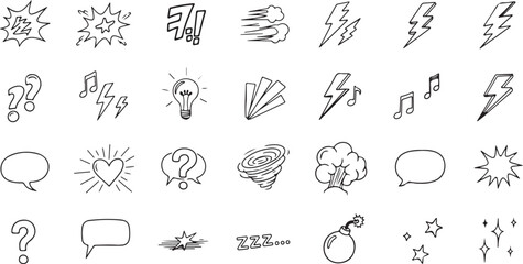 set of hand drawn arrows icon vector set 
