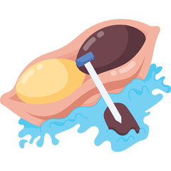 Illustration of an Anatomical Uterus with Fallopian Tube Egg and Sperm Cell Entering The Ovary In A Simplified Medical Diagram Style On A Transparent Background