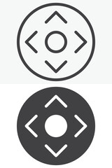 Control button vector icon set in line and solid different style
