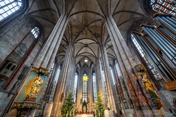 Interior view of the St Sebald church in Nuremberg, Germany
