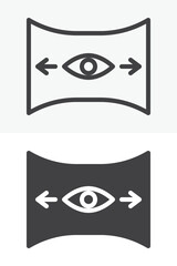 Obraz premium Panorama view vector icon set in line and solid different style