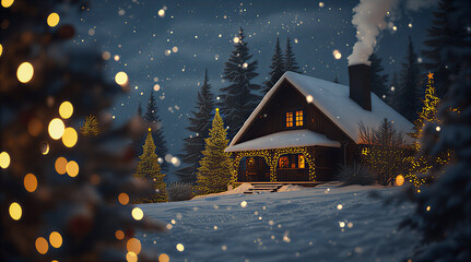 Fototapeta premium Golden Christmas Lights