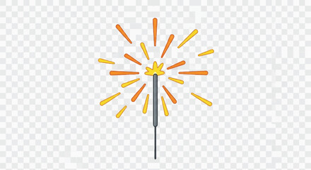 Shimmering sparkler bursts with golden sparks in a festive glow.