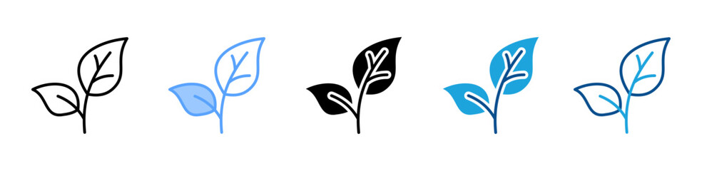 Leaf icon sheet multiple style collection