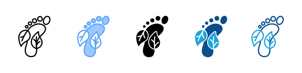 Carbon Footprint icon sheet multiple style collection