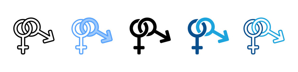 Gender Equality icon sheet multiple style collection