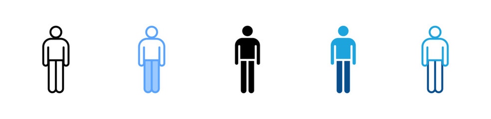 Human Silhouette icon sheet multiple style collection