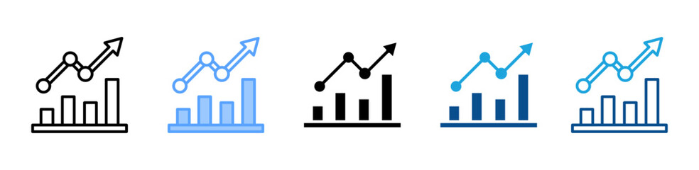 Growth Chart icon sheet multiple style collection