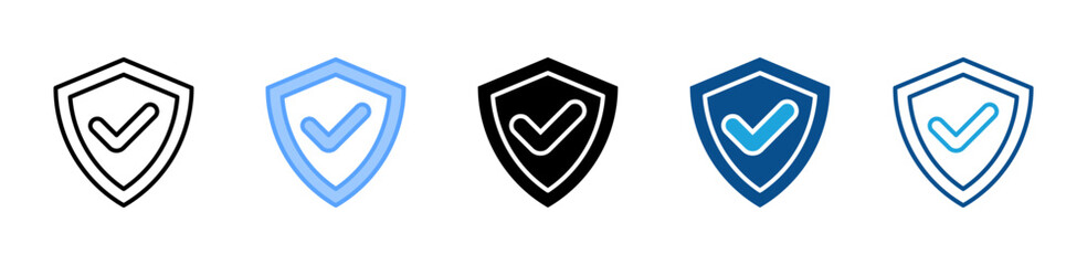 Shield Check icon sheet multiple style collection