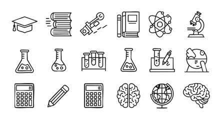 Education and learning doodle icons set vector illustration design