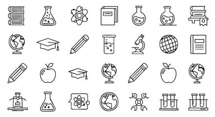 Education and Science Doodle Icons Vector Illustration for Learning Concepts