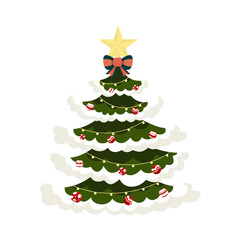 christmas tree isolated on white