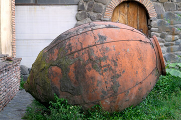 Qvevri, churi are large clay vessels used for fermentation, storage and aging of wine in Georgia.