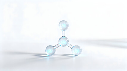 Dynamic molecular structure with glowing core for scientific research, pharmaceutical innovation, and medical breakthroughs in modern chemistry studies