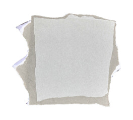 Brown kraft paper torn into pieces in transparent background png