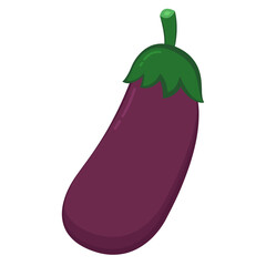 Cartoon Eggplant icon, Aubergine symbol. Isolated vector vegetable illustration.