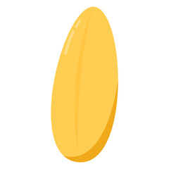 Paddy isolated. Rice seed on PNG.