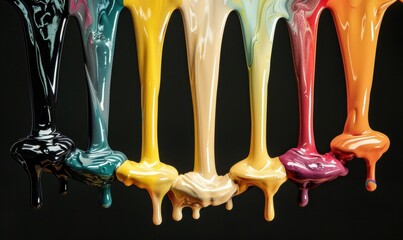 Obraz premium Colorful dripping paint creates an abstract messy background image for art