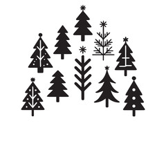 Christmas tree silhouette vector illustration