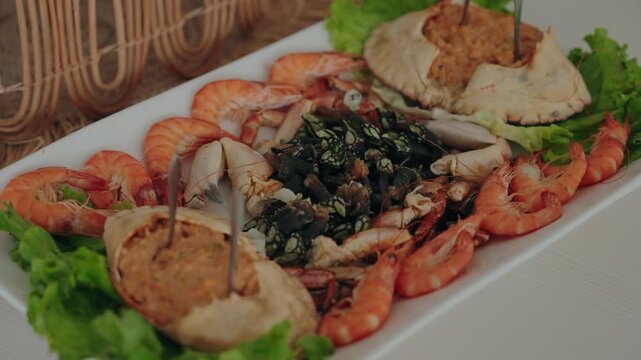 vibrant seafood platter featuring shrimp crab and percebes