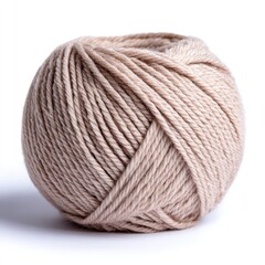 Cozy crafting inspiration: wool yarn ball on white background for knitting and crochet projects